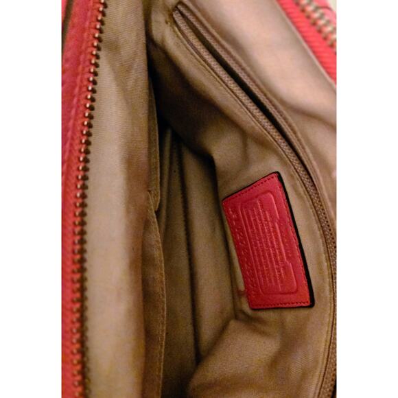 Coach 23574 LEGACY HALEY SATCHEL-Doctor LEATHER In Bright Coral & Silver - Picture 11 of 13